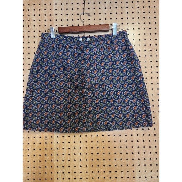 Tommy Hilfiger Dresses & Skirts - VTG Tommy‎ Hilfiger Paisley Skirt Size 12 Front Flat Pockets Y2K design Preppy
